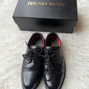 Bruno Marc Boy's Shoes Size 13 Black Dressy Lace Up Cap Toe Oxford W/ Orig Box